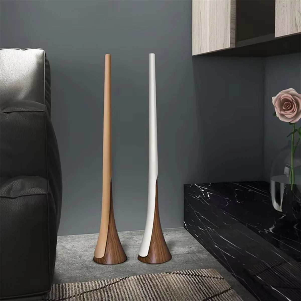 

AAA04R Extra Long Wood Grain Shoe Horn, Ergonomic Handle for Elderly & Pregnant Women,Self-Supporting Shoehorn White