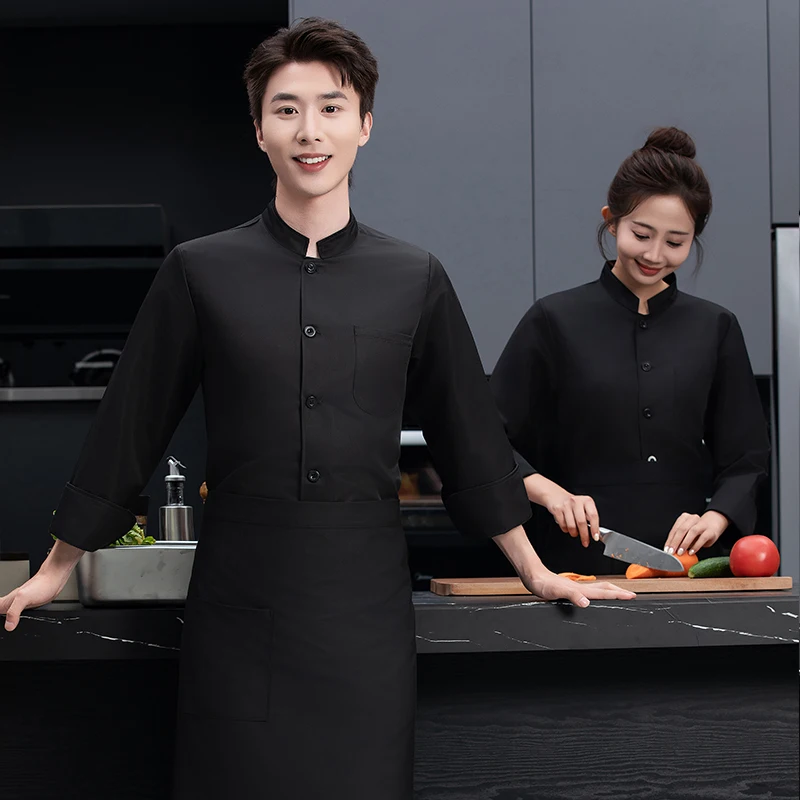 Nieuwe Chef-kok Jas Lange Mouw Unisex Mannen Vrouwen Restaurant Keuken Kleding Chef-kok Jas Uniform Kok Kleding Hotel Kostuum Ober