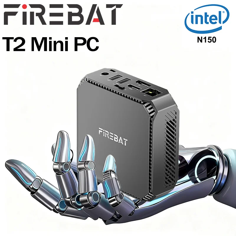 FIREBAT T2 미니 PC 인텔 N150 CPU 윈도우 11 16GB RAM 512GB SSD WiFi5 BT4.2 HDMI USB 포트 데스크탑 컴퓨터