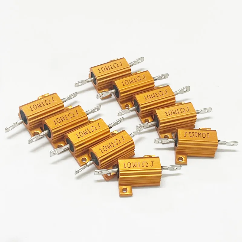 1PCS Ouro Alumínio Shell Resistor RX24-10W 5% 35R-2.7K OHM
