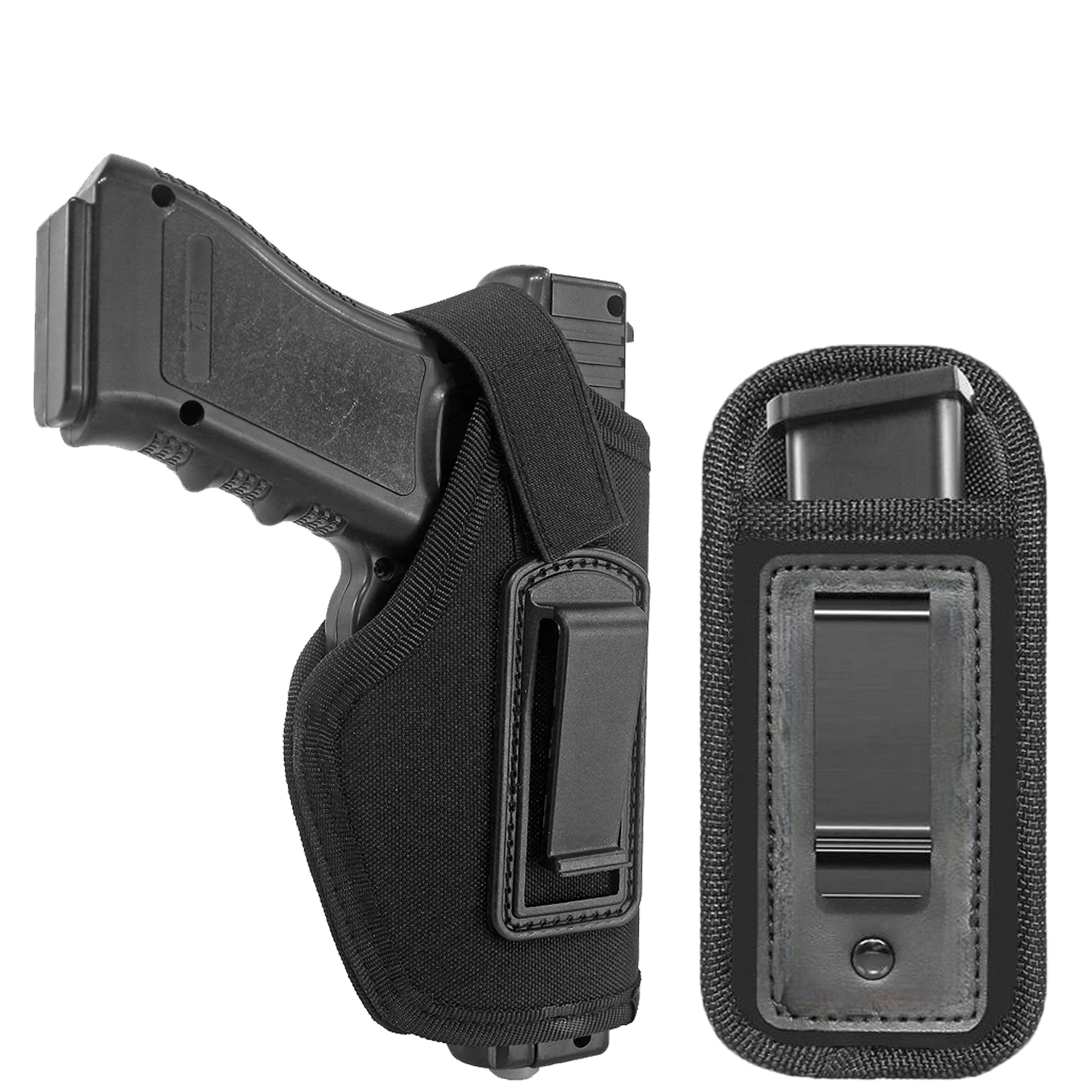 Tactical Concealed Carry Gun Holster Right Waistband Pistols Case Hunting Gun Holster Bag Single Magazine Pouch for 9mm Glock