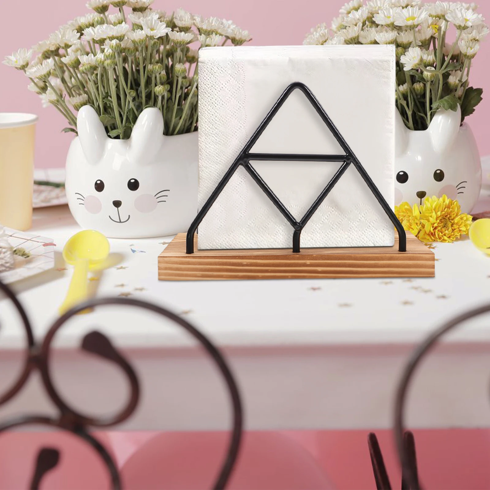 حامل مناديل حديدية مثلثة بتصميم عمودي موزع المناشف الورقية للمطبخ على الطراز القديم ومطعم منزلي عملي #6