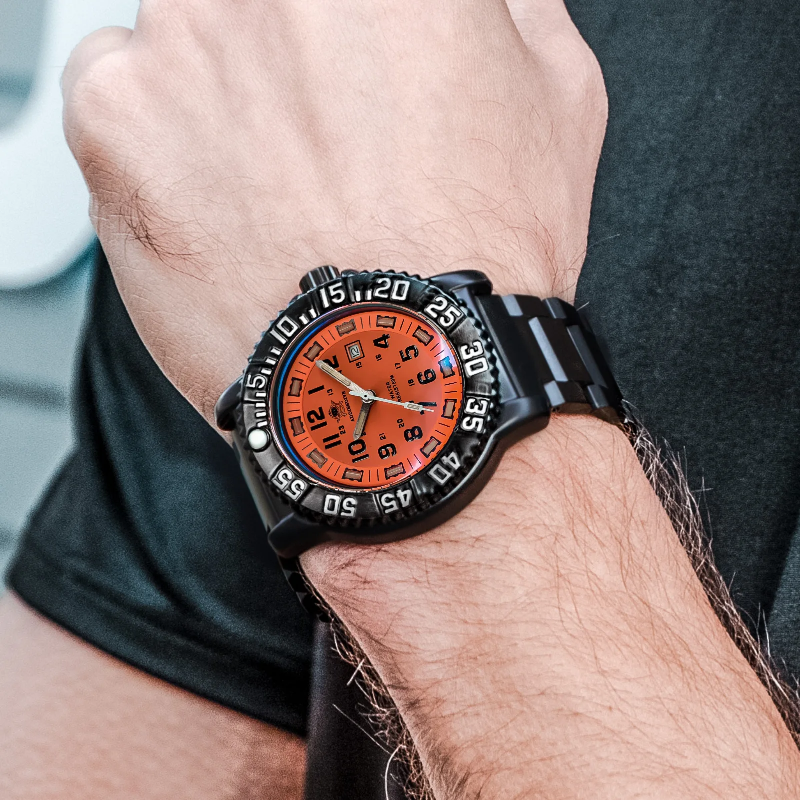 ADDIESDIVE Men's Watch Fashion Stainless Steel Outdoor Sports Analog Watch Waterproof Luminous Quartz Wristwatch Reloj Hombre