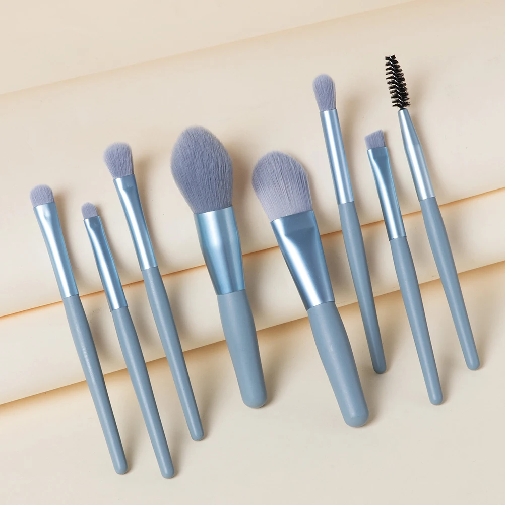 8Pcs Makeup Brush Set Matte Wooden Handle Professional Cosmetics Brushes Kit Powder Blush Eyeshadow Brush for Women
