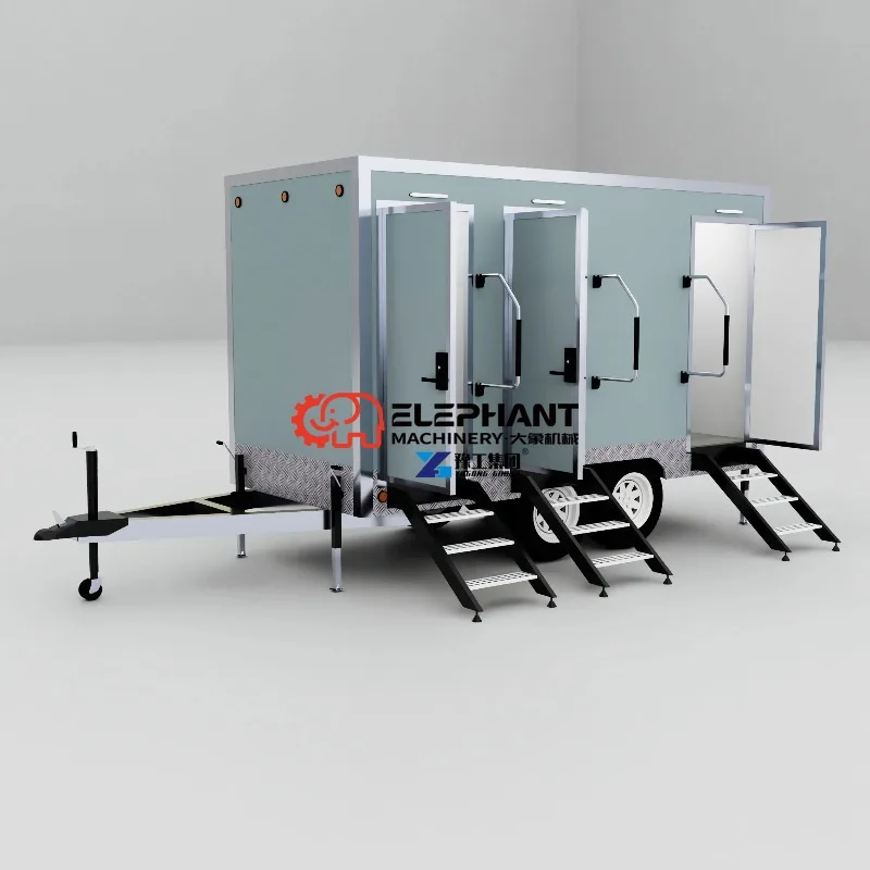 Container de Banheiro Móvel com Aparência Elegante, Instalação Sanitária Multifuncional para Exterior, Banheiro Móvel Durável