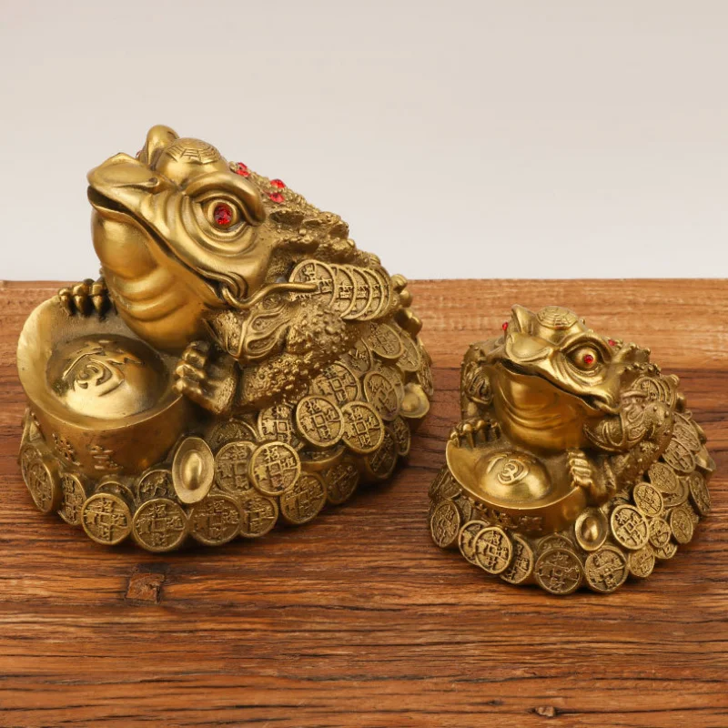 Copper Money Frog Ornament Copper Yuanbao Golden Cicada Three-Legged Toad Craft Home Decoration