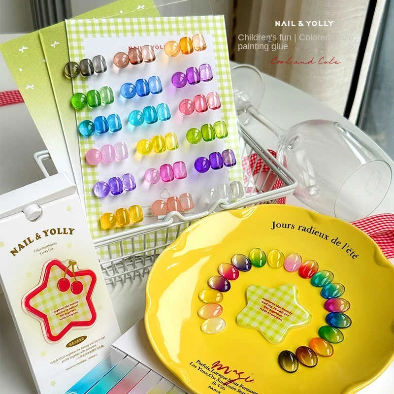 YOLLY Multicolor 18 Colors Jelly Color Nail Gel Set 2025 New Hot Sale Fashion HEMA-Free TPO-Free UV Gel for Nail Salon Wholesale