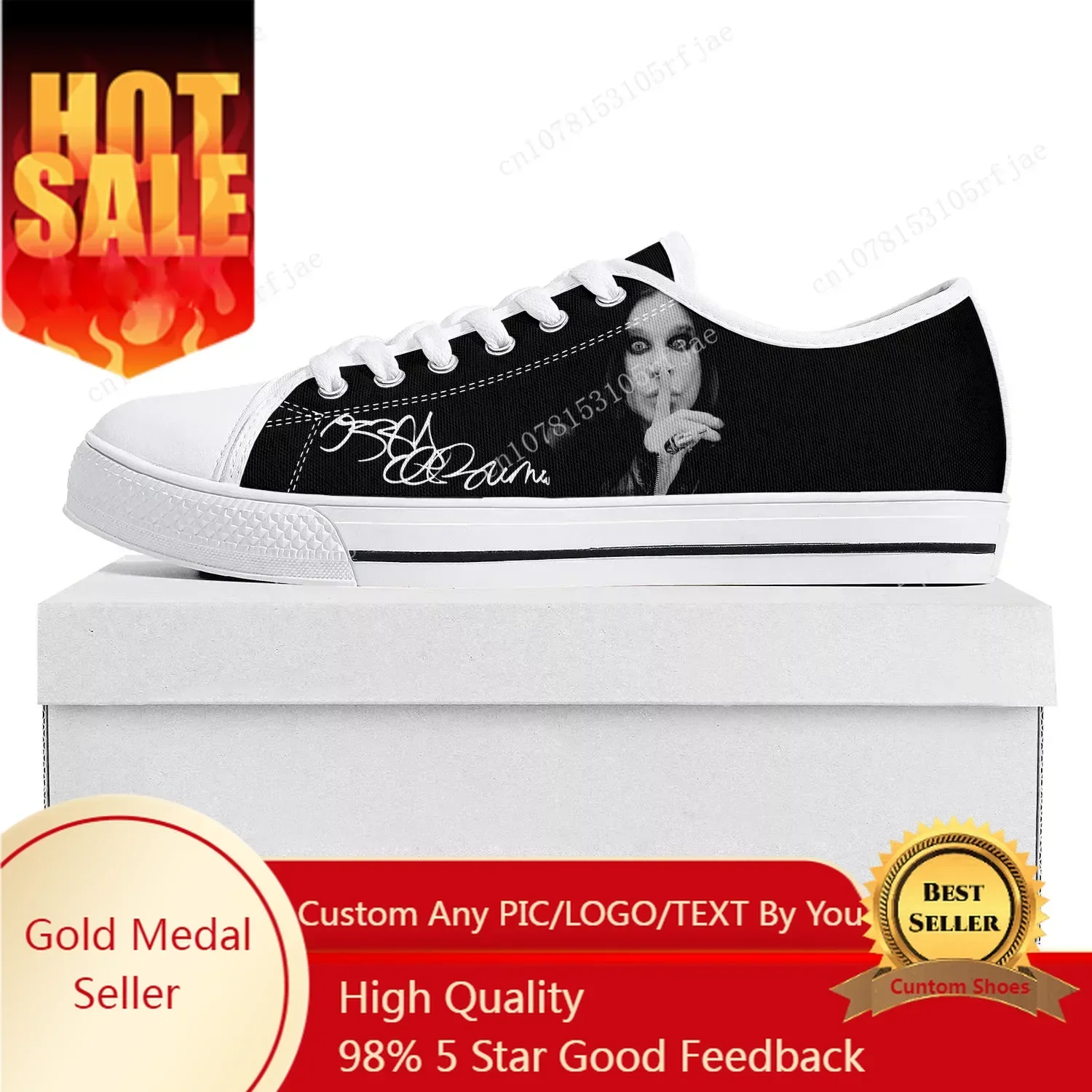 Ozzy Osbourne Metal Rock Singer Pop Low Top Sneakers Mens Womens Teenager Canvas Sneaker Couple Shoes Custom Shoe