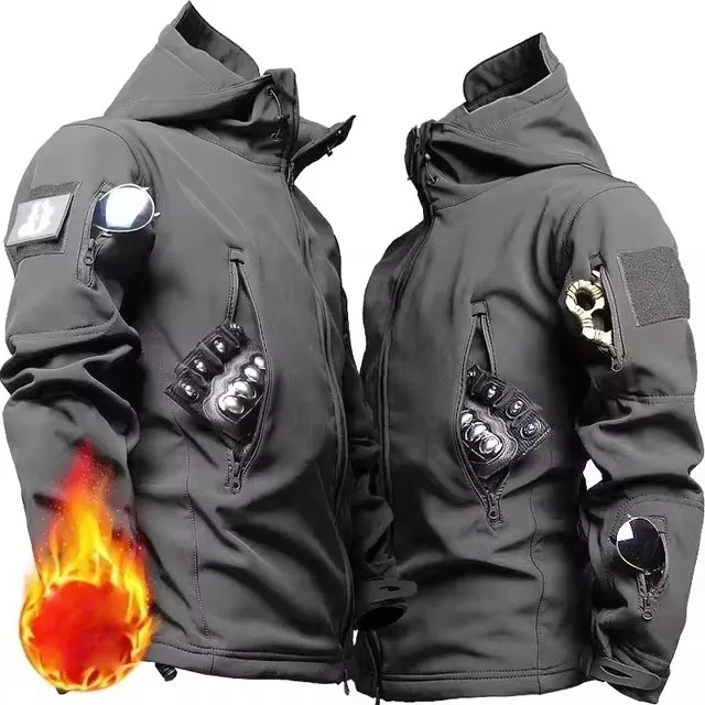 Hot New RU Camo Waterproof and Warm Men's Winter Soft Shell Special Tactical Hooded Jacket+multi Pocket Tactical Pants