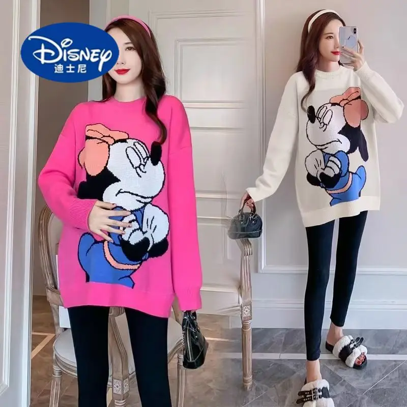 

Disney 2025 Early Spring Mickey Top, Korean Style Plus Size Women's Shirt, Loose Fit Round Neck Tee