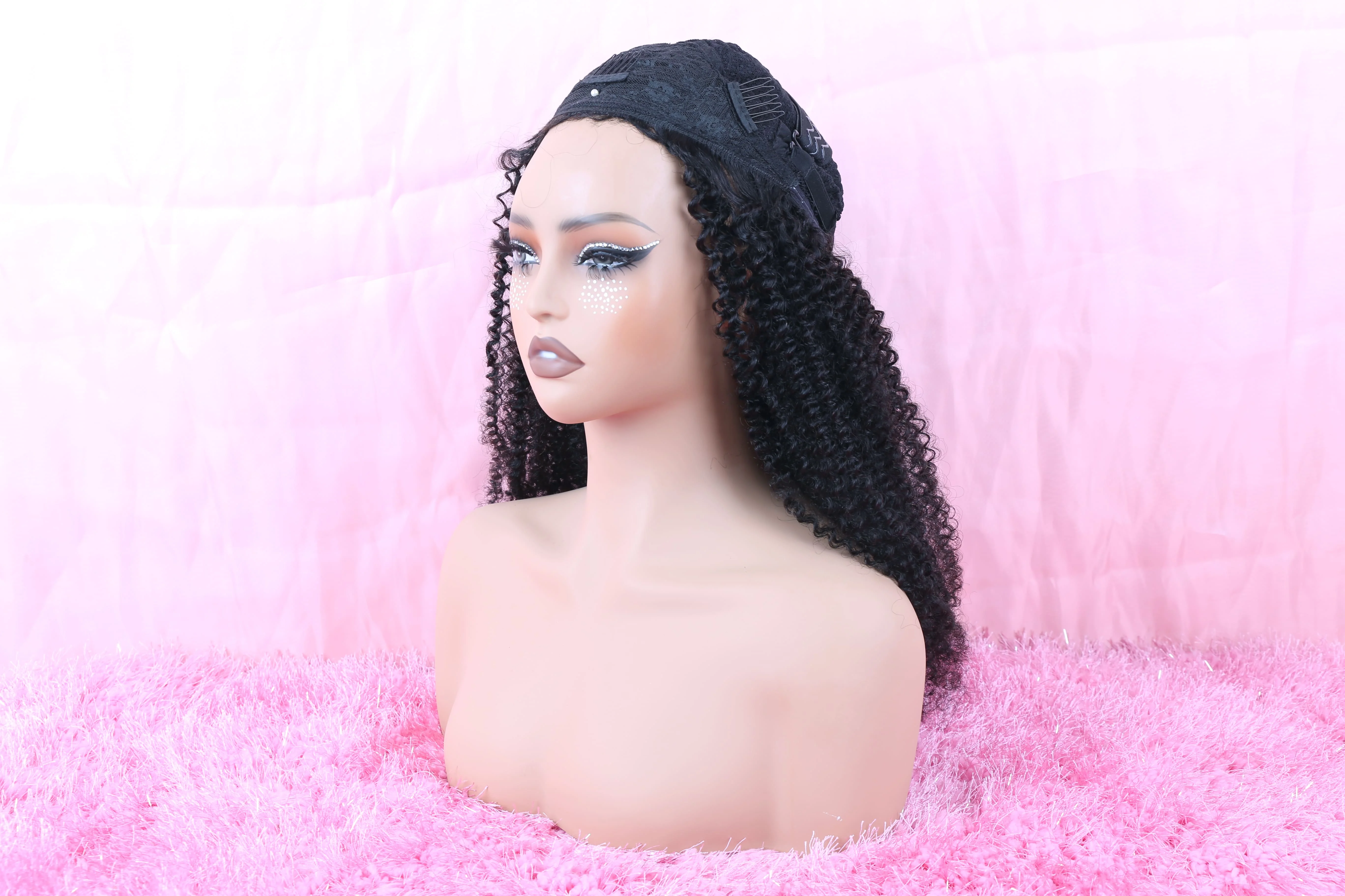 1B Afro Kinky Curly Echthaar Glueless Perücken 200 250 Dichte Vietnamesisches Echthaar Flip-Over Halbperücke mit Kordelzug – Detail 11