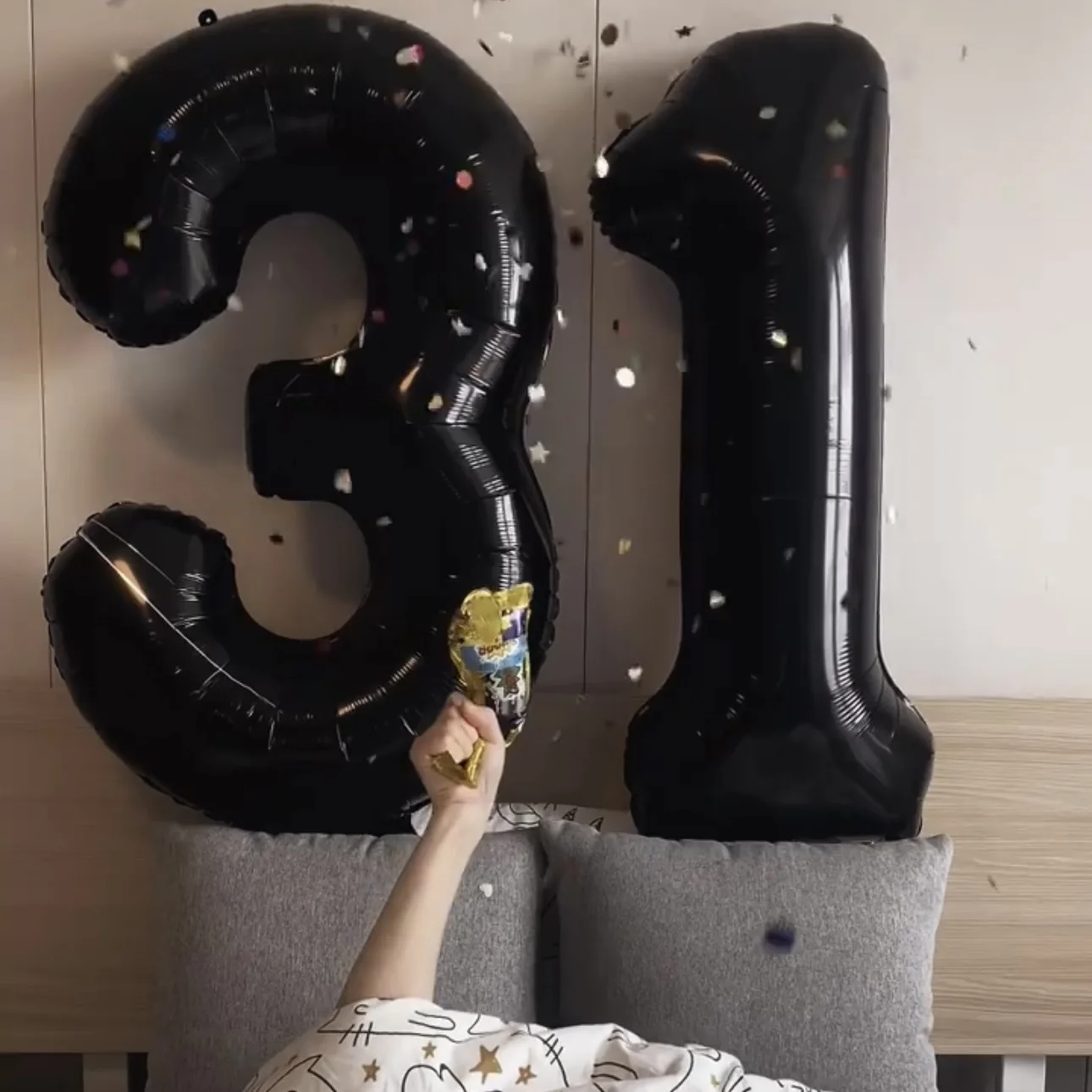 40 Zoll Schwarze Digitale Ballon-Dekoration für Kindergeburtstagsfeiern, Mädchen-Fotografie, Kreative Requisiten, Große Zahlen 0123456 – Detail 6
