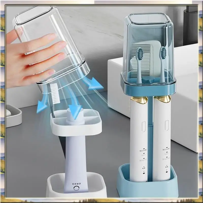 DHDL Toiletries Storage, Household Vertical Toothbrush Rack, Dormitory Toothpaste Electric Toothbrush Storage Rack, Tooth Cup