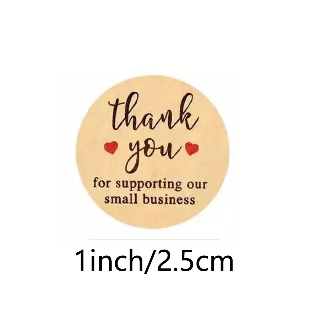 100-500pcs Thank You for Supporting My Small Business Stickers Thank You Stickers Labels Seals Kraft Pink Black Labels For Shop