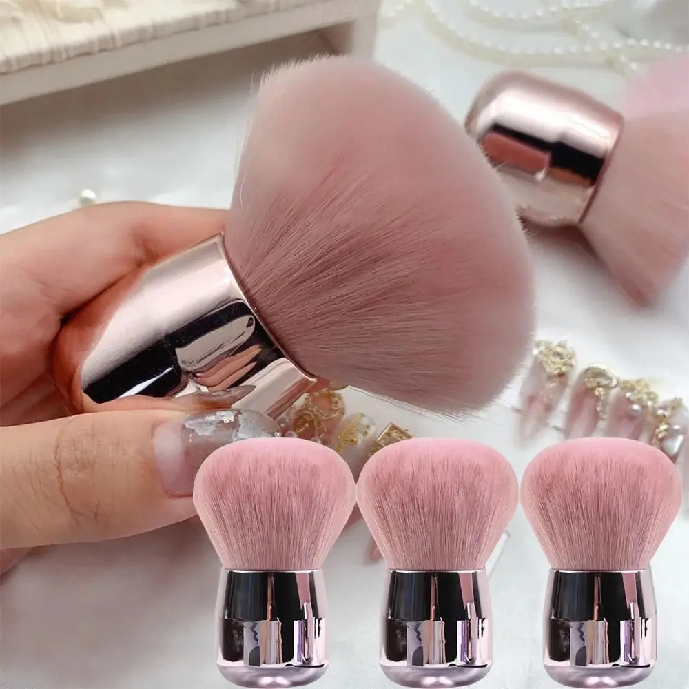 New Soft Bristles Nail Dust Brush Portable Gentle Cleaning Mushroom Powder Brush Compact Nail Cleaning Brush Manicure