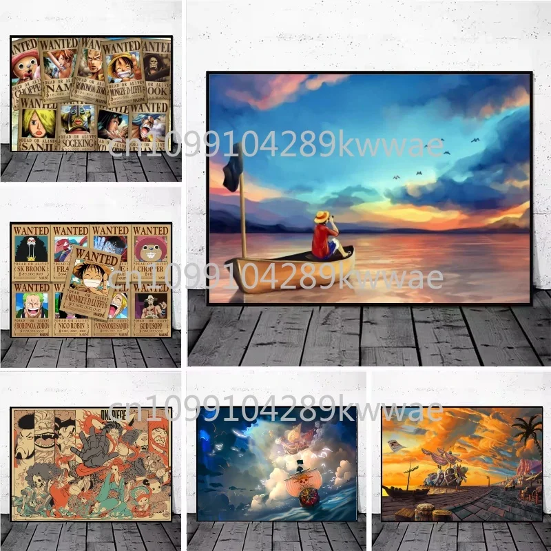

Anime One Piece Poster, Luffy, Zoro, Corsair, Suitable for Rooms, Bar, Buffet Restaurant, Wall Art Deco Canvas Painting Poster