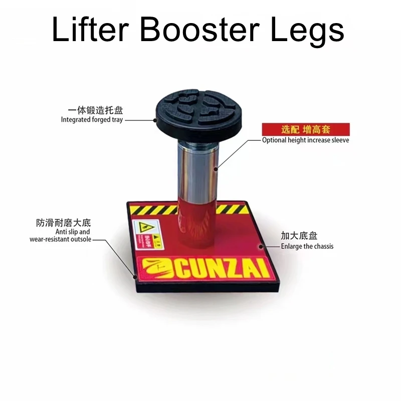Large and small scissor lifts height-adjustable legs height-adjustable legs height-adjustable pads