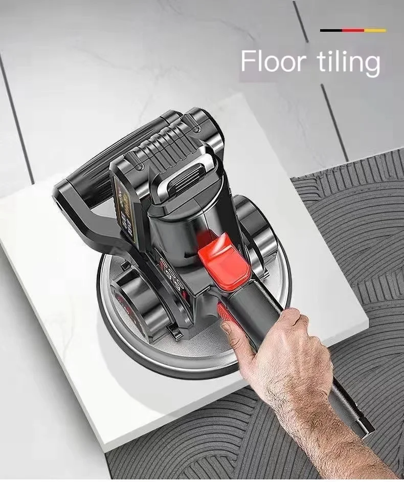 Multifunctional 220V Digital Display Tiling Machine Tiles Vibrator Aluminum/ Rubber Bottom Tiles Suction Cup Floor Leveling Tool