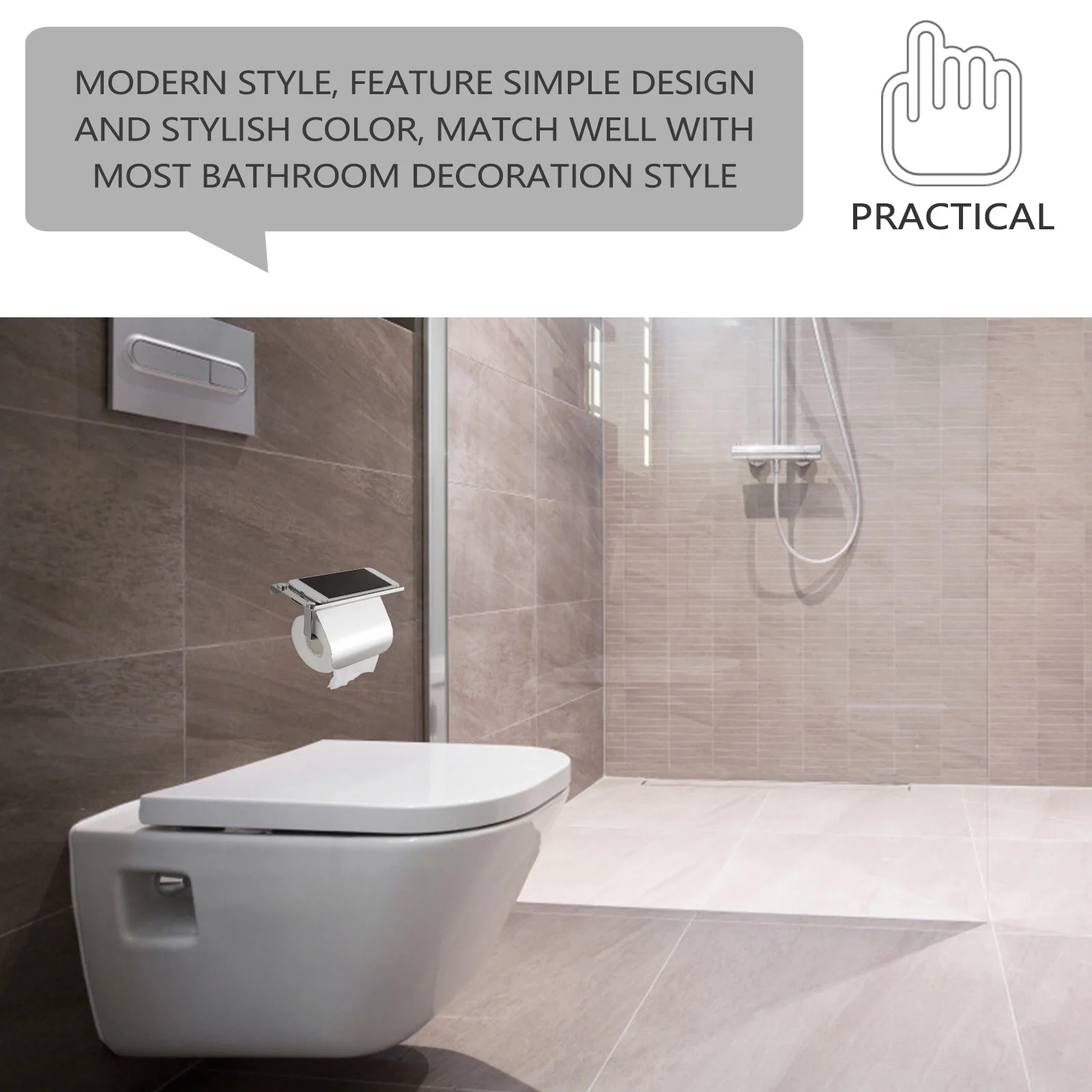 

Wall Mounted Toilet Paper Dispenser Organizer Shelf Bathroom Storage Rack Stylish Color Easy Install Housewarming Gift