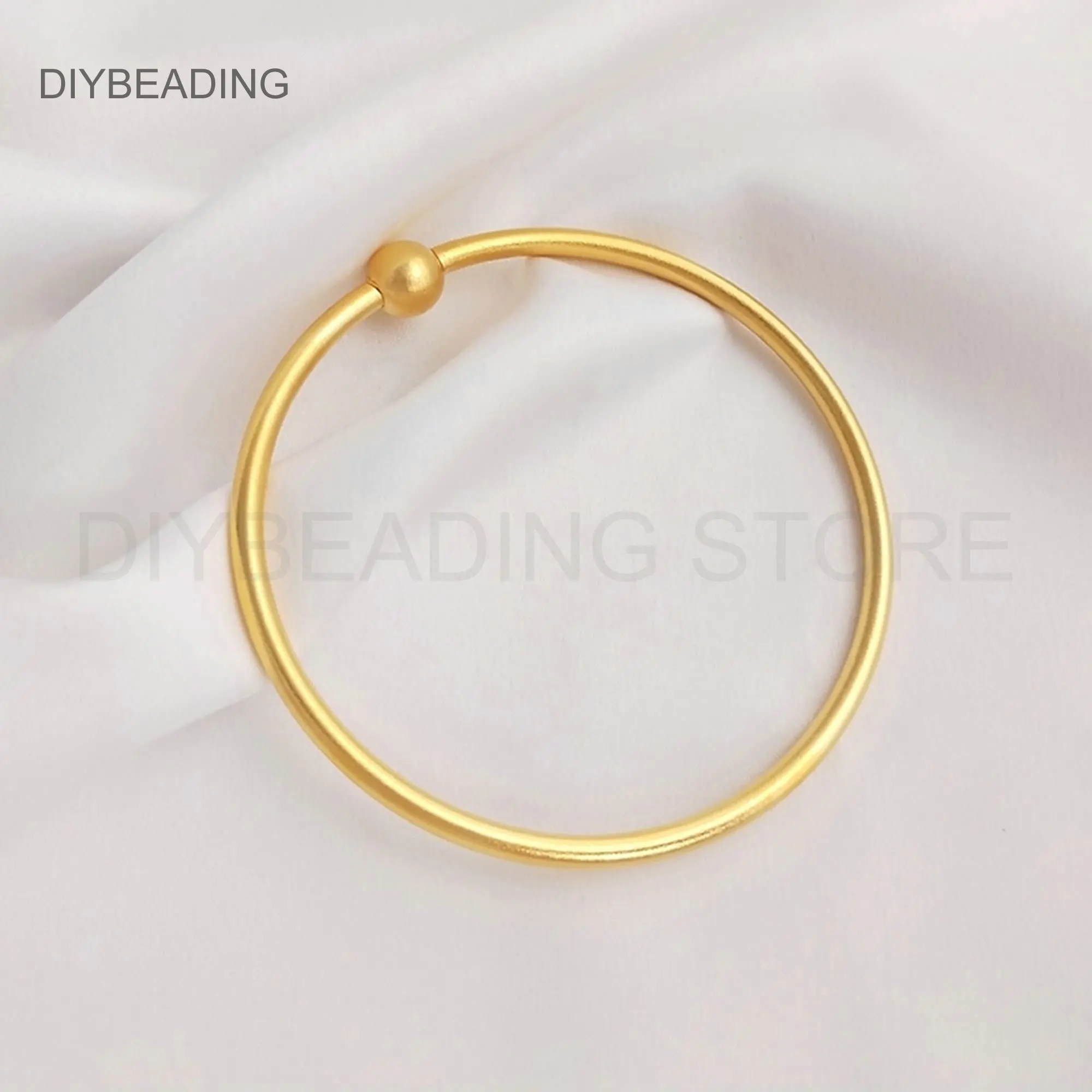 Gold Bracelet for Woman Shiny Yellow Gold Plated Blank Bangle Setting Minimalist Adjustable Thick Wire for Bracelet Making