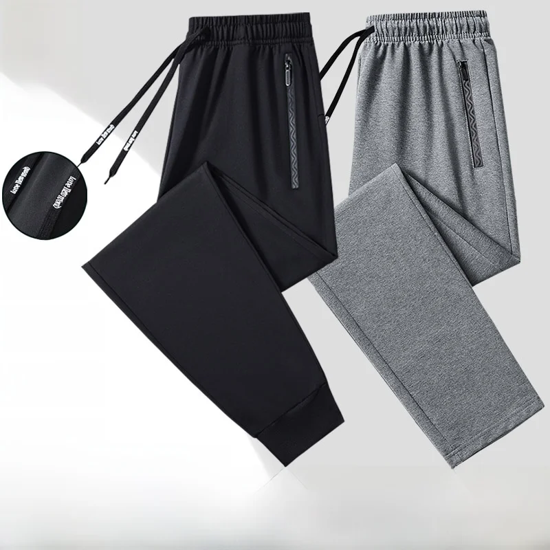 

Loose Fit Straight Leg Casual Pants ex Spring Autumn High Waist Zipper Closure Breathable Comfortable Elastic Waist Sweat...