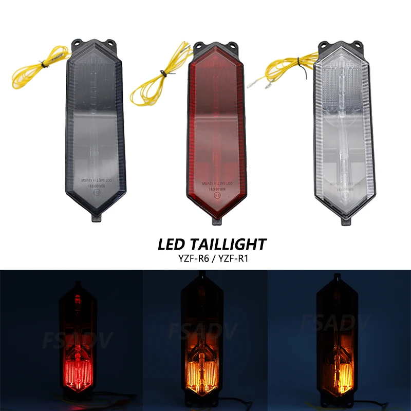 For Yamaha YZF R1 R1M R1S R7 2015 2016 2017 2018 2019 2020 2021 2022 2023 Motorcycle  LED Integrated Tail Turn Signals Light