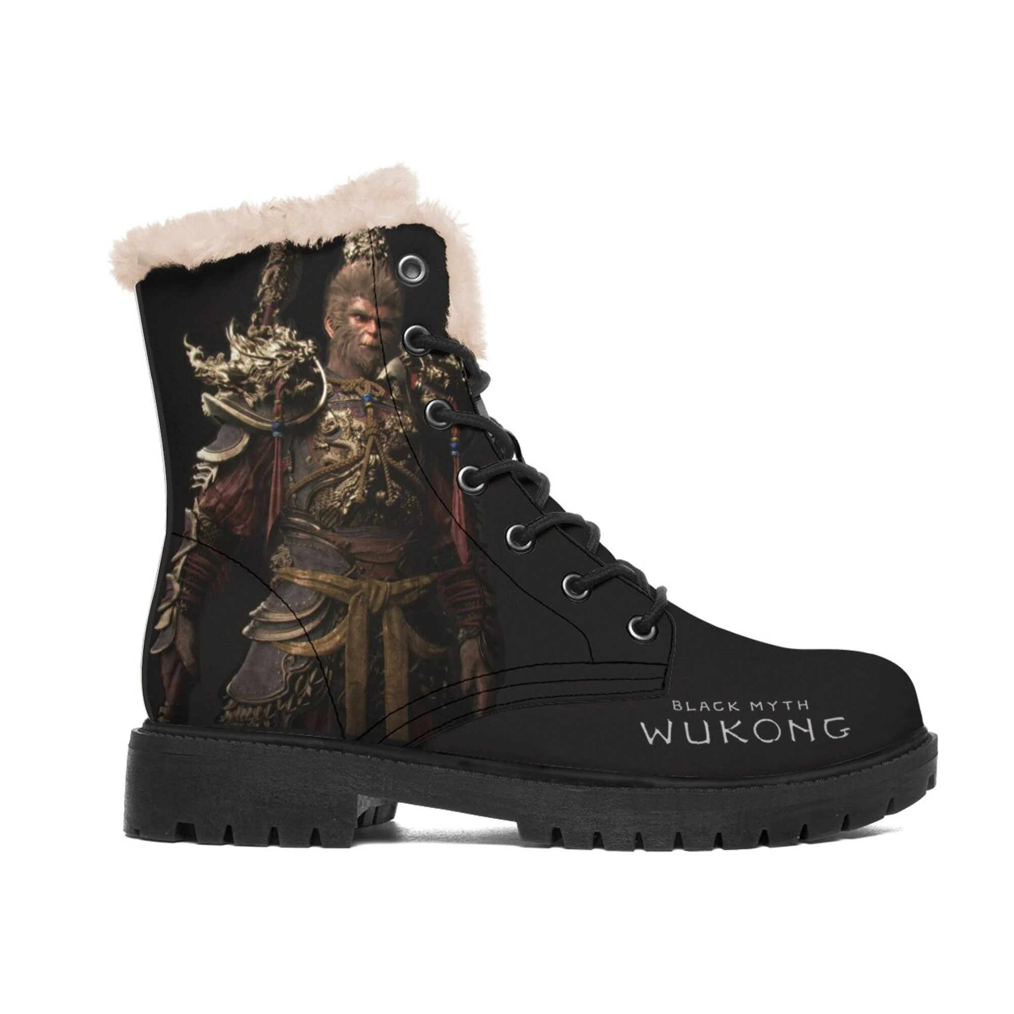 Dropshipping Print On Demand Men Women Custom Print POD Winter Boots Black Myth Wukong Game Design