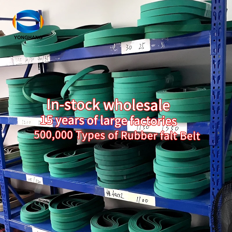 

980/1000/1120/1100/1150/1200/1250/1535 8.0mm Thickness Wear-Resisting Green Rubber Flat Belt Feeder Belt Folder Gluer Belts