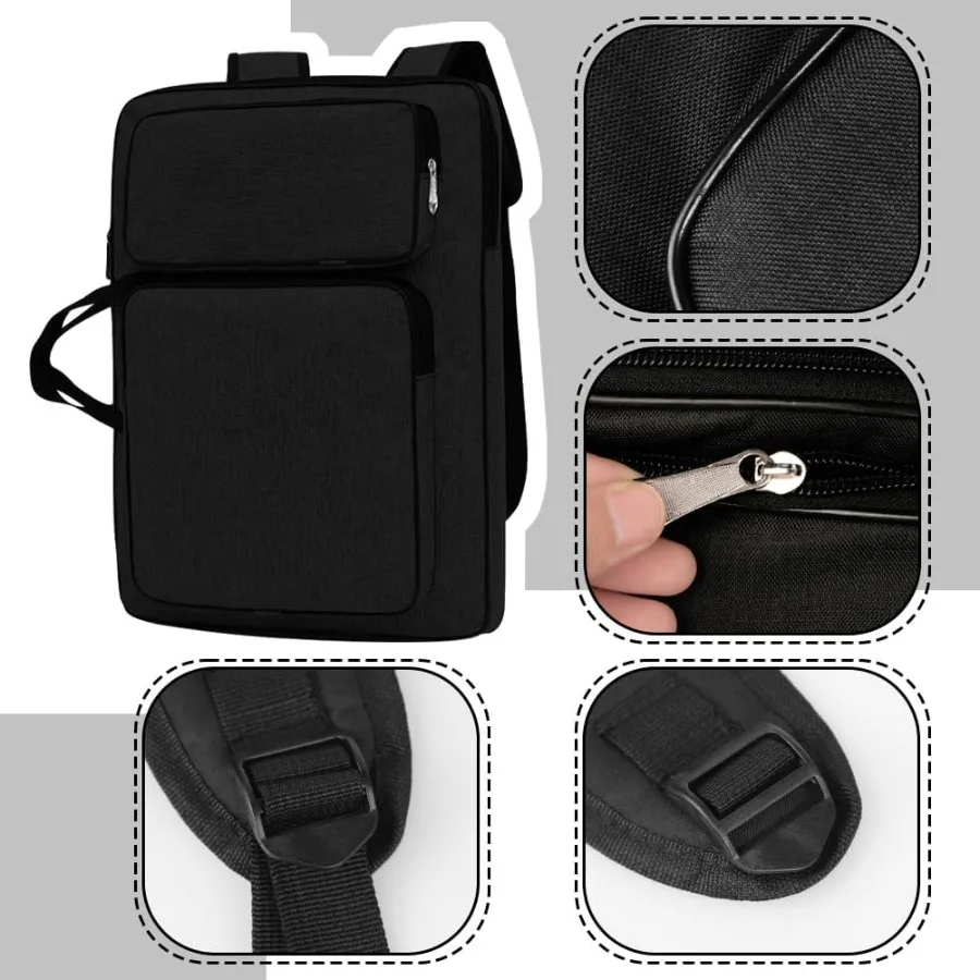 Borsa da trasporto per portafoglio artistico 8K Custodia impermeabile per portafoglio per artisti per professionisti creativi: borsa tote portatile con stora regolabile