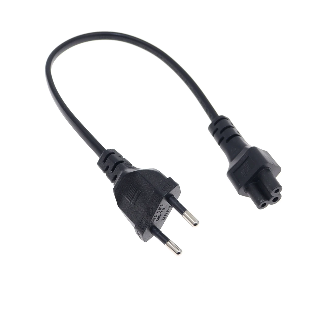 European Power Adapter Cord Cable 30cm EU Plug 2 Pin Male To IEC 320 C5 For Notebook Power Supply