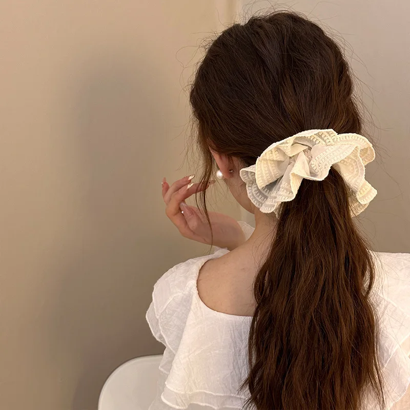 Accessori per capelli coreani molto grandi fasce elastiche scrunchie per le donne ragazza cravatte in gomma grandi fascinatori copricapo elegante nuovo 2024