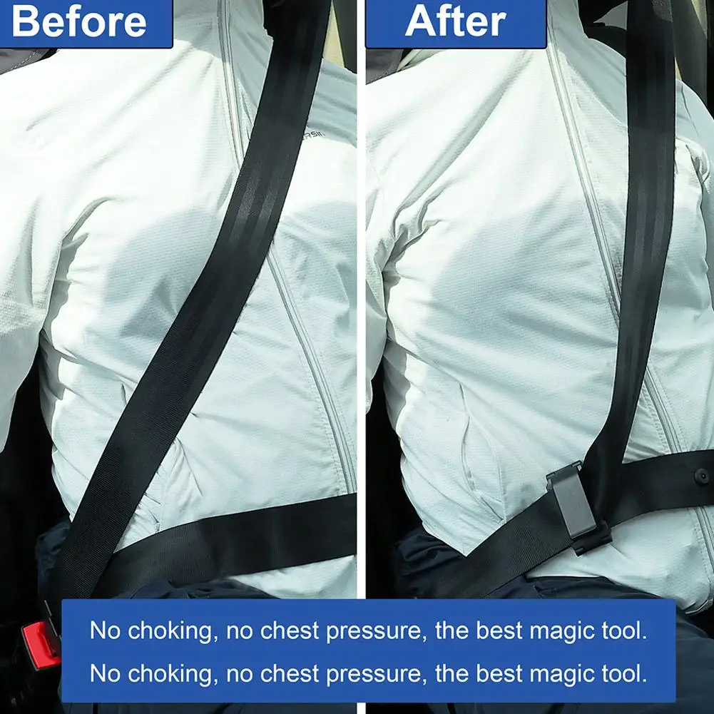 Car Seat Belt Adjuster Clip Seatbelt Stopper Tension Regulator Comfort Strap Clamp Holder For Pregnant Adults view 4