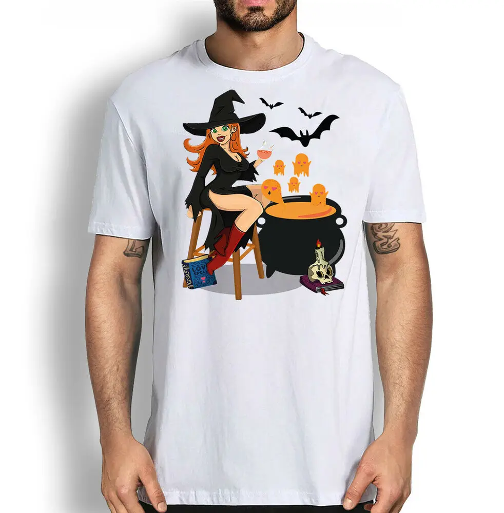 

Beautiful Witch T-shirt, Halloween Sexy Witch Tee For Men Clothing Women Tees High Quality 100%Cotton Short Sleeve