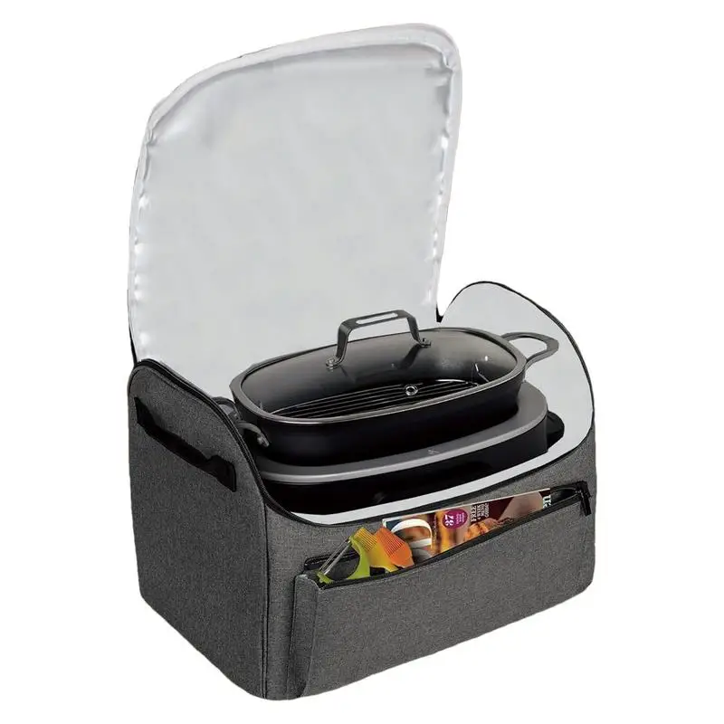 Slow Cooker Bags Cook Pot Carrier Slow Cooker Travel Bag Easy Clean Lining Tote Waterproof Leakproof Storage Organizer Case For