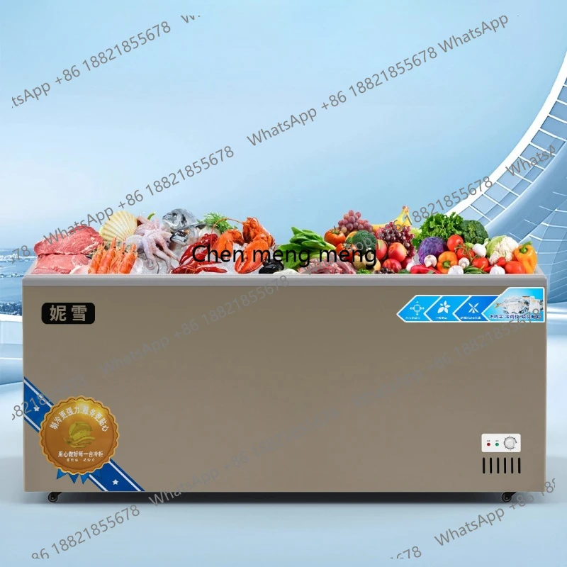 

Морозильная камера Коммерческий супермаркет Витрина Горизонтальный островной шкаф Стеклянная дверь Двойная температура Двойная комната