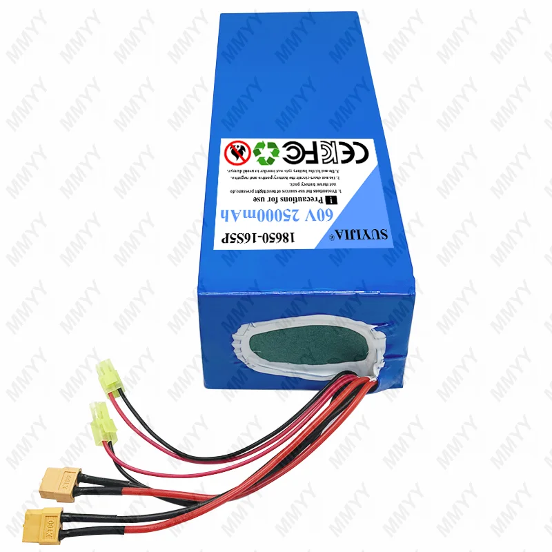 16S5P 60V 25000mAh Lithium Battery Pack 18650 25AH Lithium Battery Equipped with 30A BMS Suitable for Various Electric Vehicles