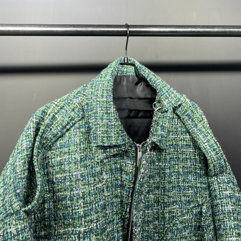 WVGA Primavera Inverno New Man Tide Falso in due pezzi con cerniera Giacca corta alla moda Nicchia Chic Casual Cappotto a maniche lunghe oversize Ins W12820