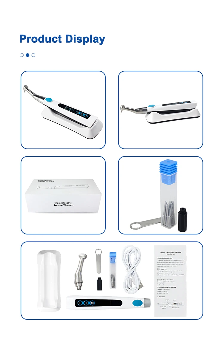AZDENT Dental Elektrischer Implantatmotor, kabelloser Drehmomentschlüssel-Treiber mit 16-teiligen Schraubendrehern, Winkelstück, Zahnmedizin-Implantat-Werkzeug – Detail 8