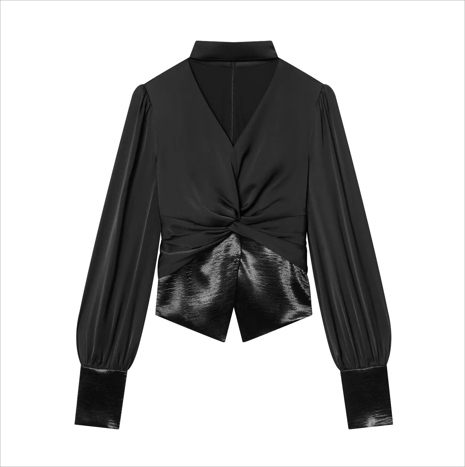 

Женская одежда, новая модная универсальная рубашка в европейском и американском стиле с подвесным воротником на талии и длинными рукавами