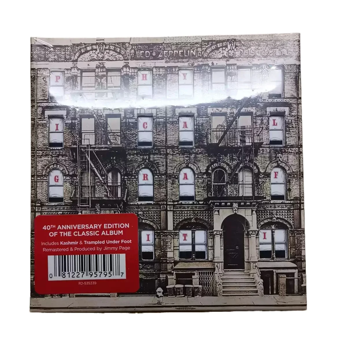 CD de Música Rock Clássica Ocidental, Capa com Fotografia de Fachada de Edifício Vintage, Edição de 40º Aniversário, Música Rock em Alta Resolução