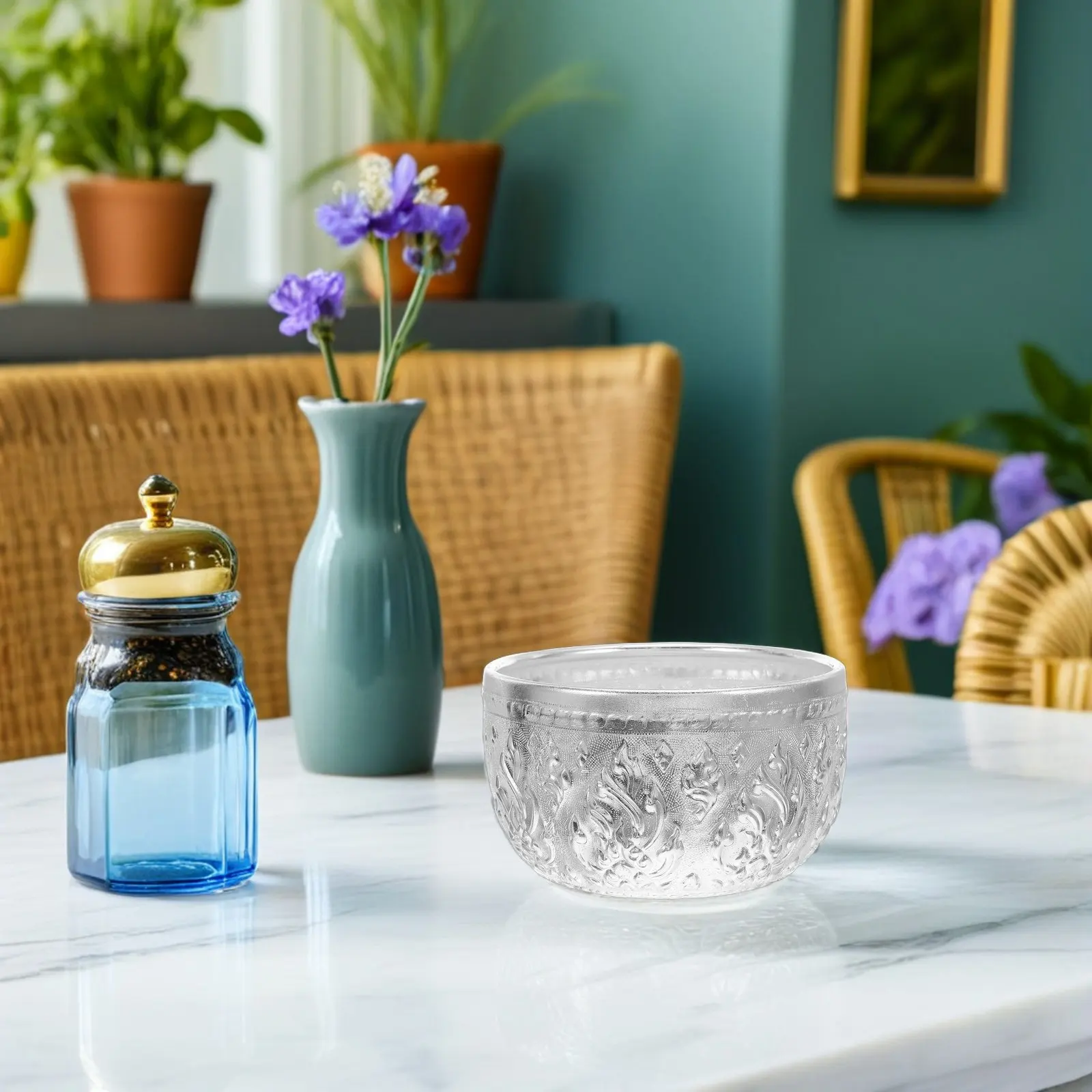 

Thai Bowl Vintage Thai Style Embossed Tin Bowl For Serving Rice Fruit Salads Traditional Metal Tableware For Ceremonial Events