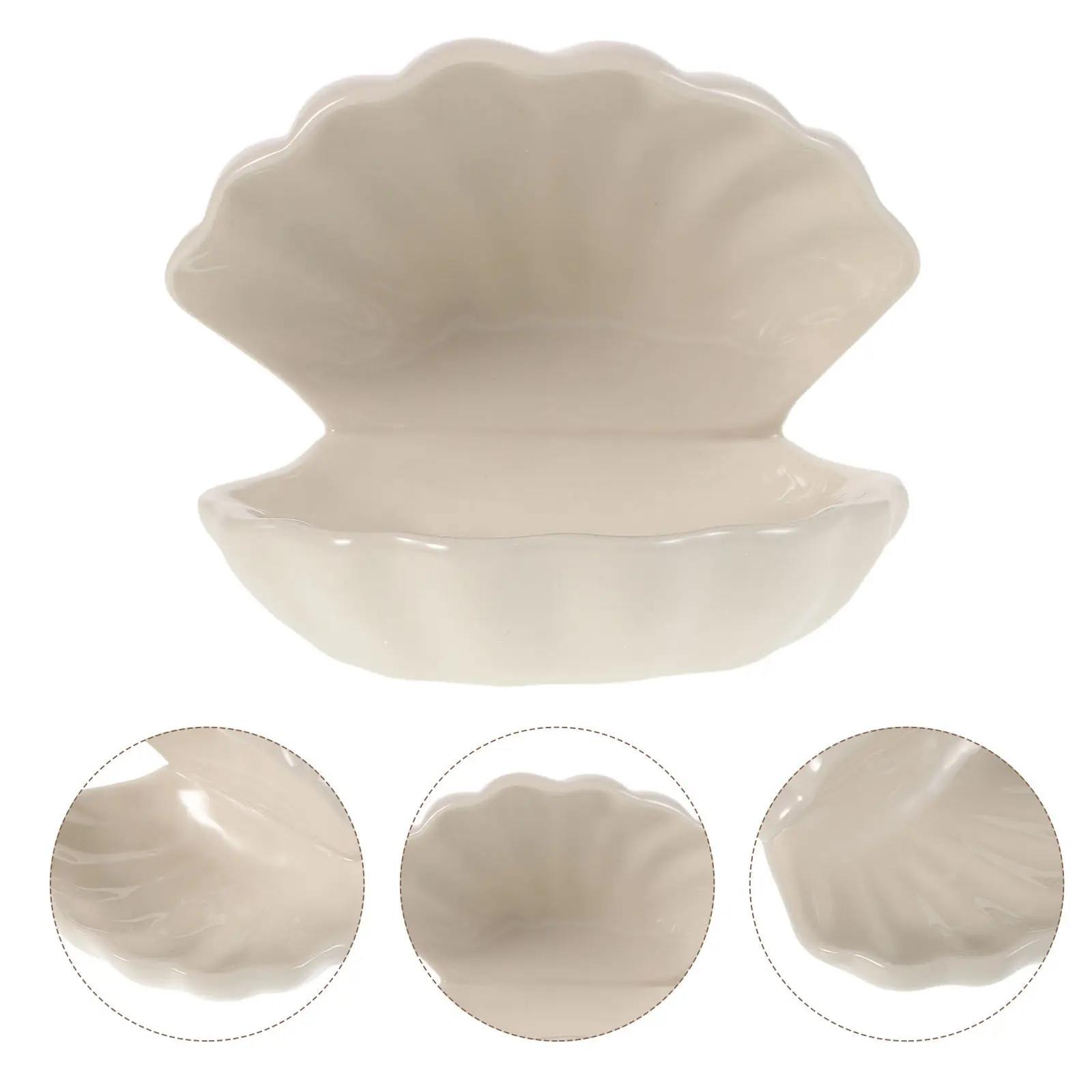 

Шкатулка для украшений в форме ракушки: креативный керамический органайзер для колец, серег, ожерелий, настольный декоративный поднос для туалетного столика