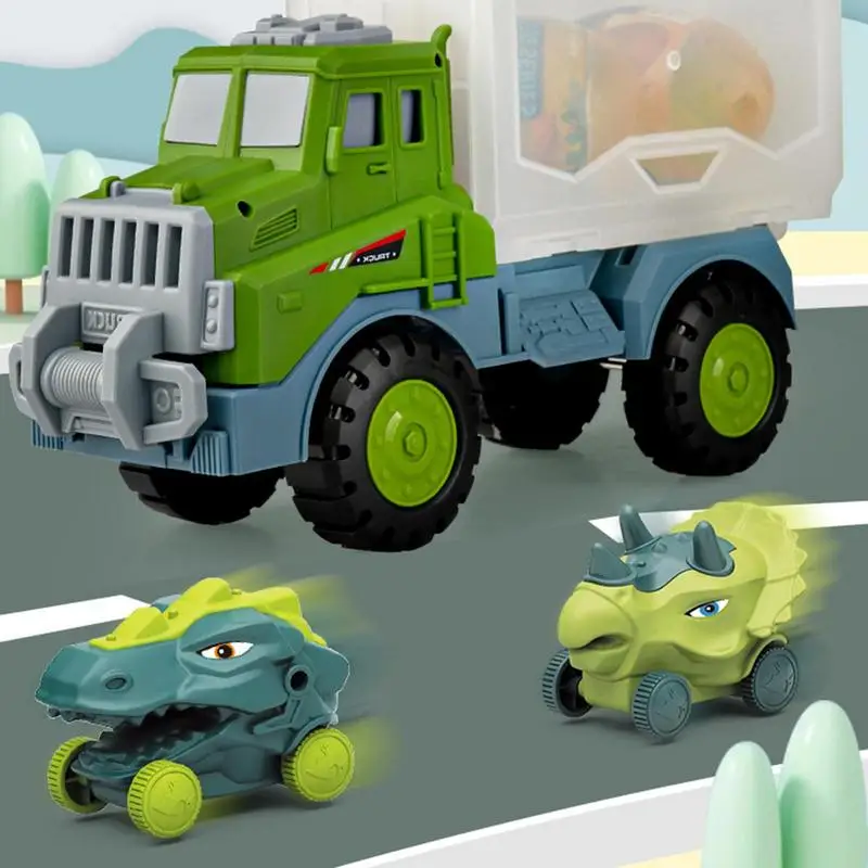 Dinosaur Toys Pull Back Cars For Boy Tyrannosaurus Transport Car Carrier Truck Trucks Dinosaur Games And Dino Construction