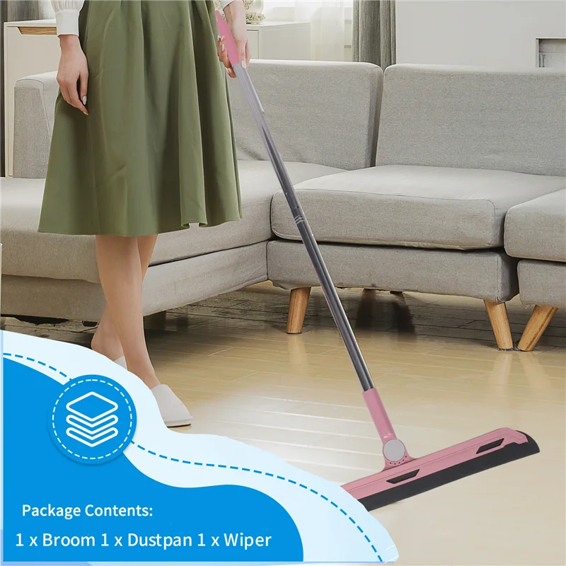 A40Z-Совок, набор метлы, стеклоочиститель для пола, набор для бытовой уборки с длинной ручкой, набор для чистки вестибюля, бытовой кухни