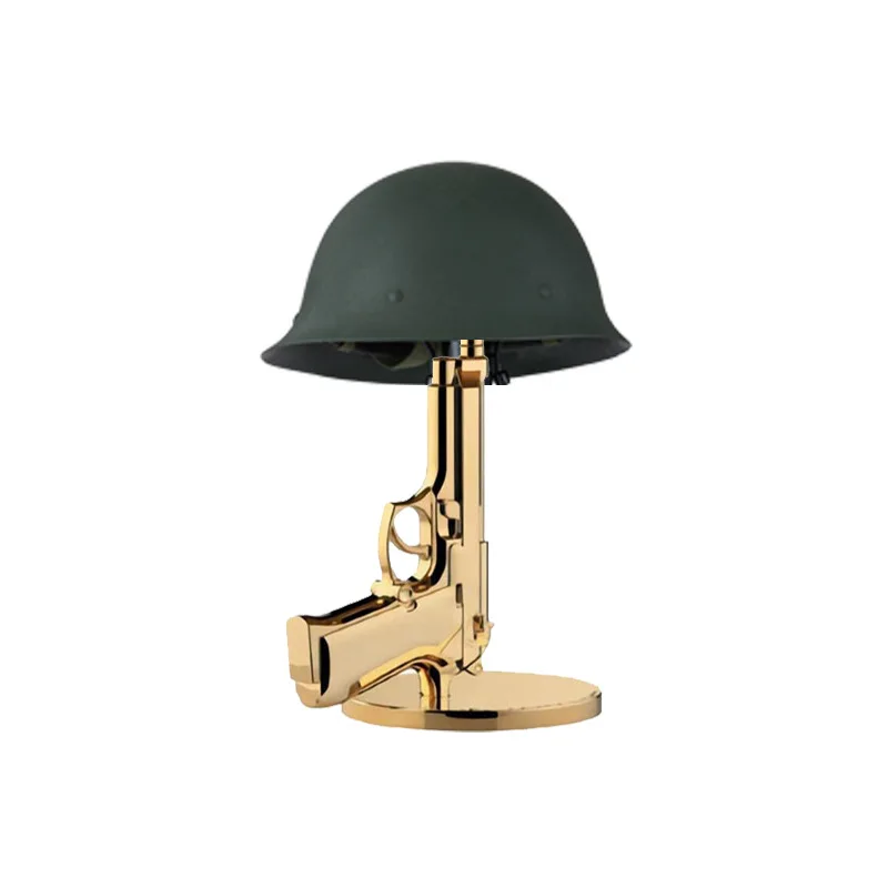 Hatpeaked Cap Casquette Modern Pistol Creative Living Room Study Table Lamp Retro Bedroom AK47 Long Gun Bedside Desk Lamp