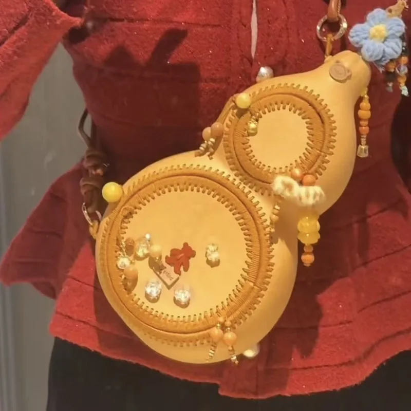 

Natural gourd bag handmade DIY New Year girlfriend gift jewelry storage pet gourd bag