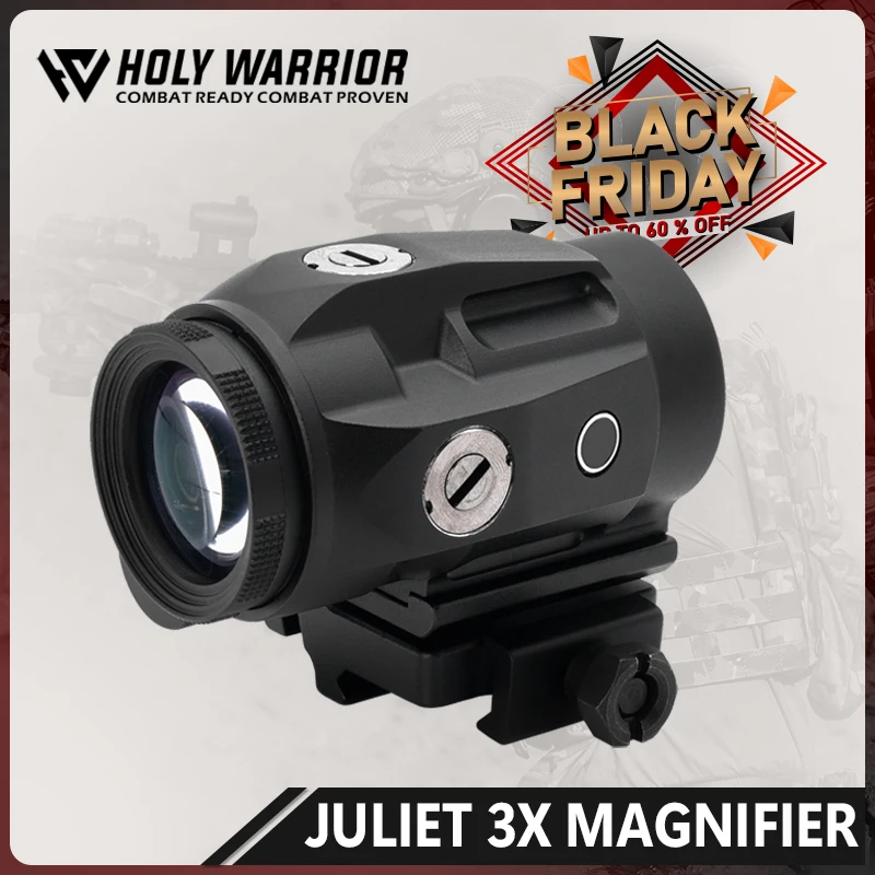 Holy Warrior JULIET Magnifier 3X Sight with Switch to Side QD Absolute Co-witnessor Lower Third Mount