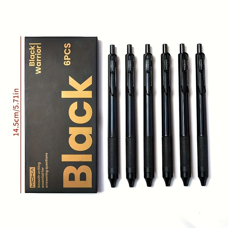 6 عبوات من أقلام الجل ذات النقاط الدقيقة القابلة للسحب مقاس 0.5 مم، حبر أسود بدون مسحة، كتابة سلسة، أقلام جل رفيعة غير منتفخة للتجليد والملاحظات #5