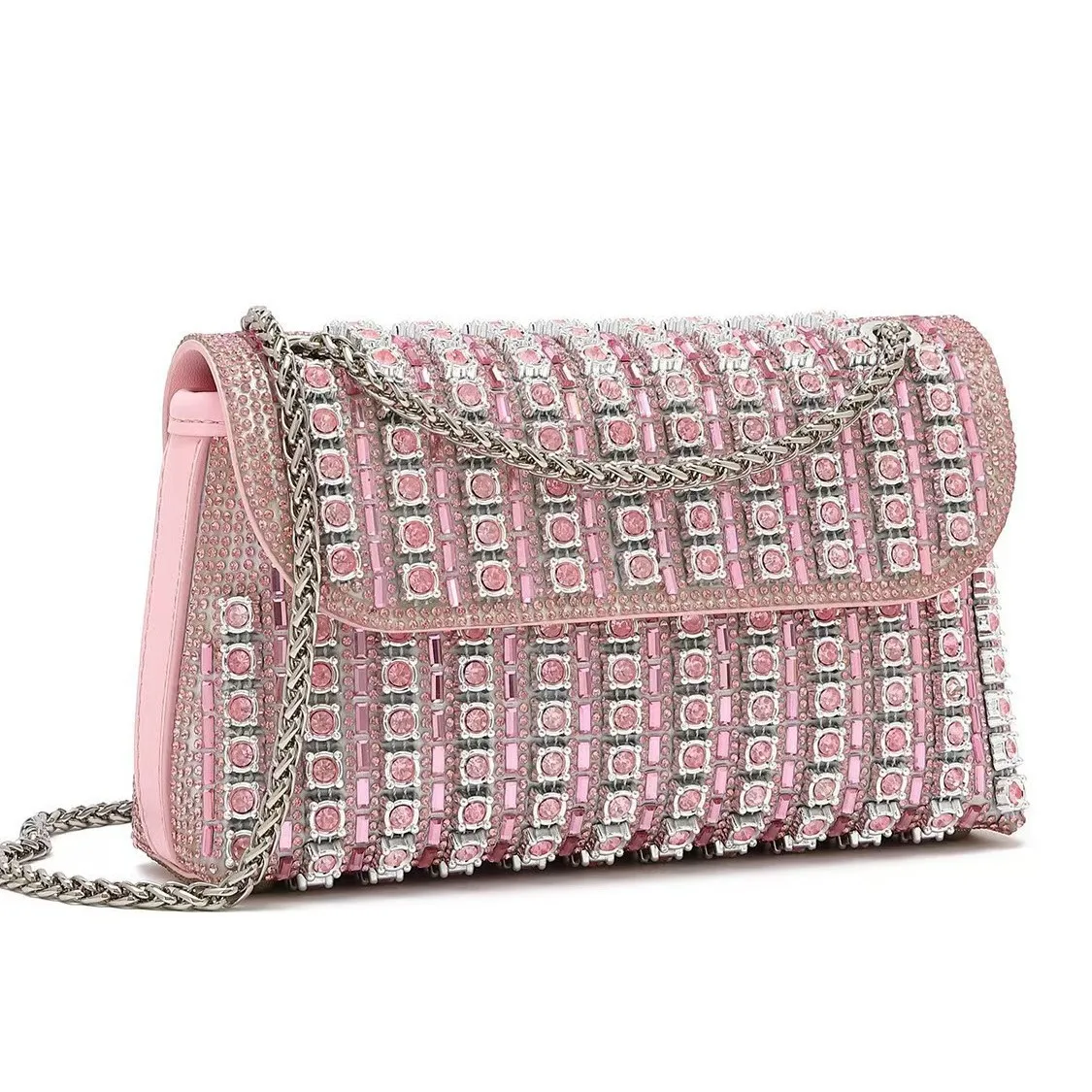 Pink Envelope Rhinestone Bag Dinner Chain Luxury Evening Purse For Women Luxury Designer Bags High Quality Luxury Bags Designers
