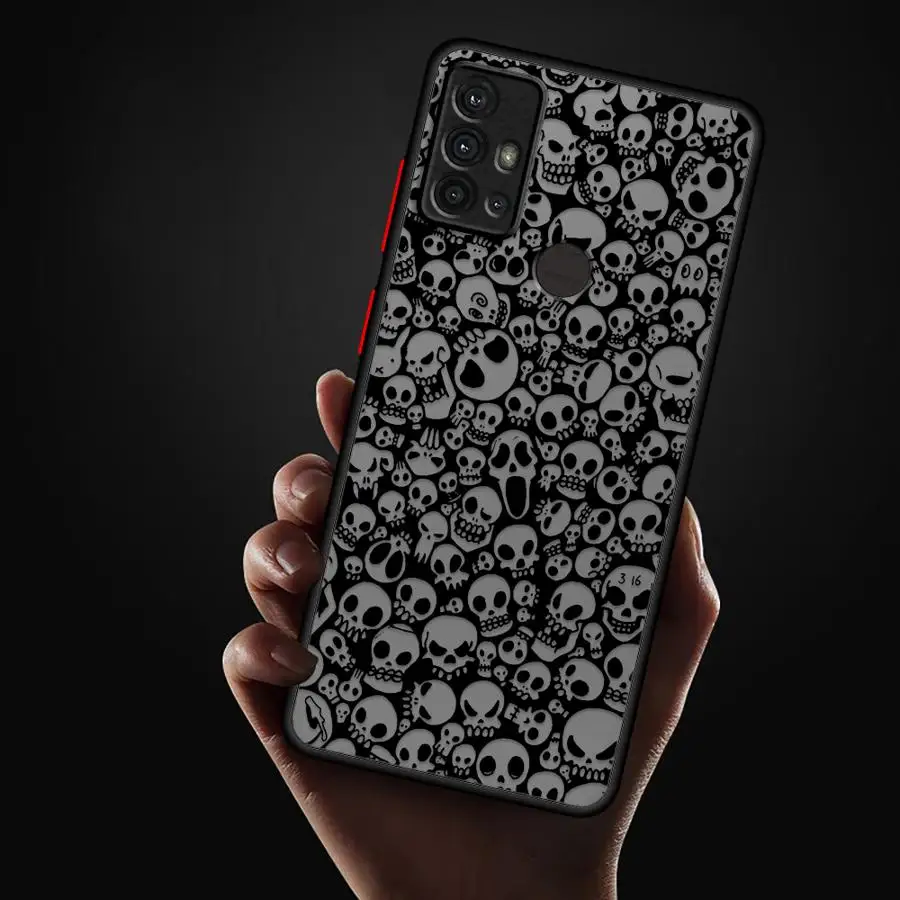 الكتابة على الجدران الهيكل العظمي كول الفن الأسود حافة الحال بالنسبة لسامسونج غالاكسي A22 A24 A53 A73 A54 A52 A56 A34 A25 A26 A35 A36 A21s